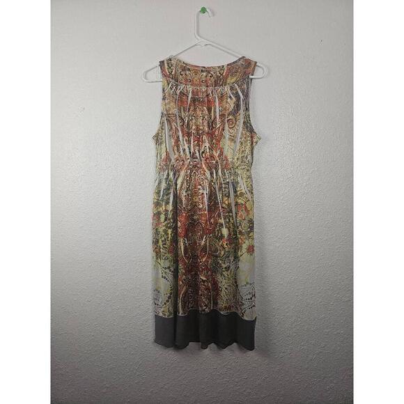 APT 9 Sleeveless Patterned Round Neck Dress Knee-Length Size Medium - Picture 3 of 6